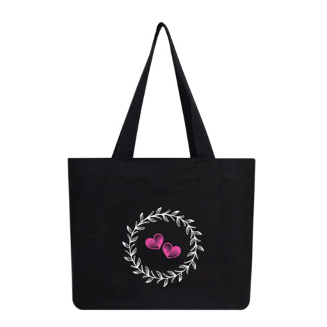 Flower rim pink on black 1