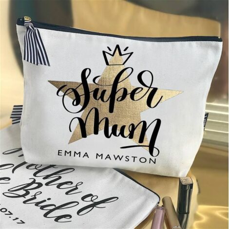 Personalised Super Mum Star Wash Bag