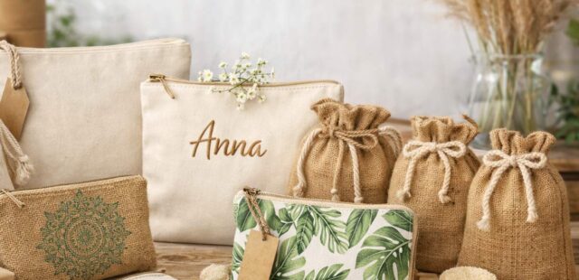 Premium Jute & Canvas Pouches by GUJVILLA BAGS
