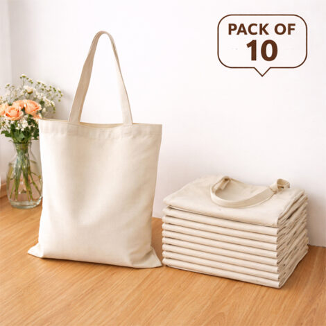 Pack of 10 canvas bags 300 gsm heavy